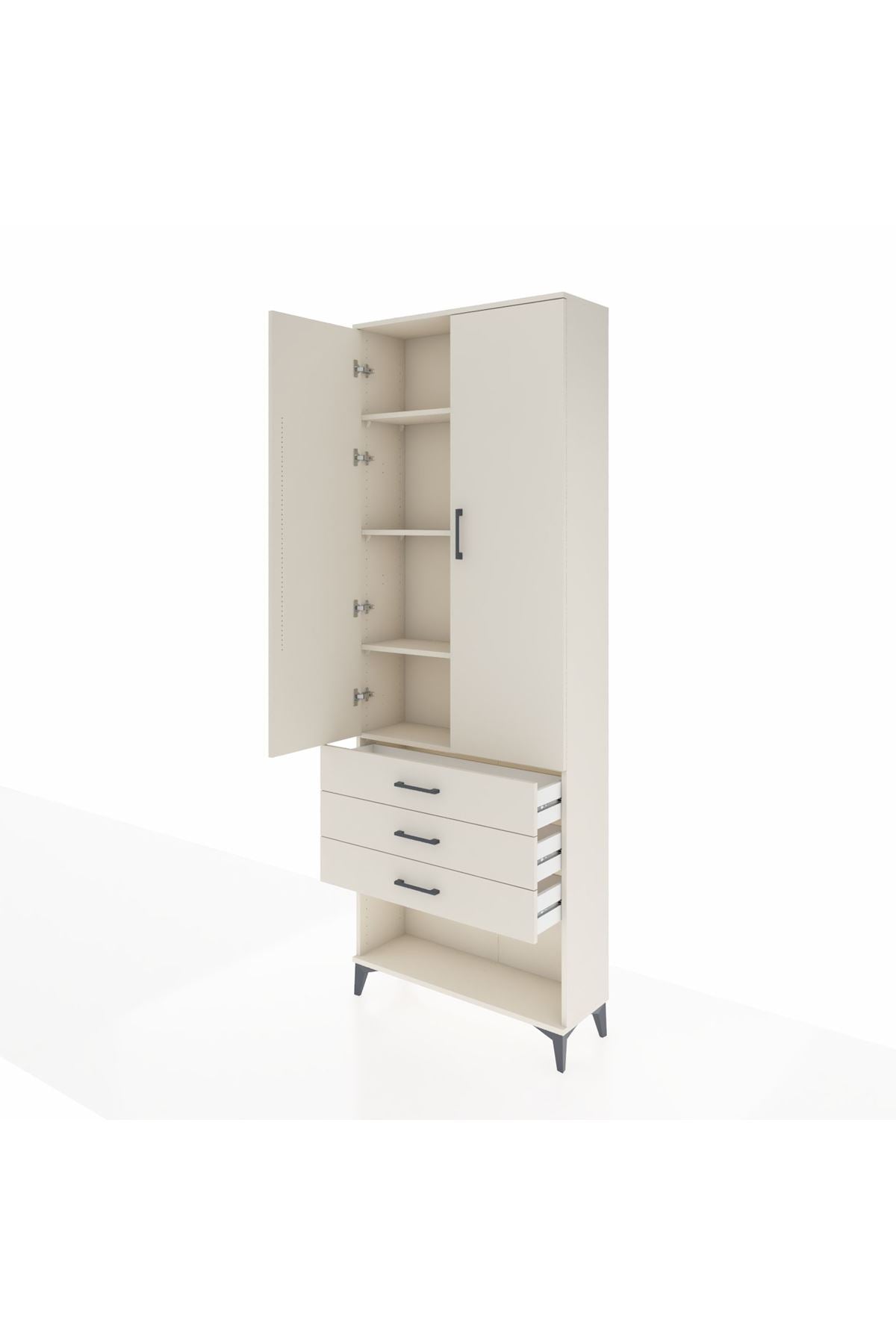 Arges Dolap 4 Raflı 3 Çekmeceli 2 Kapaklı 88x30x243 Aytaşı-Aytaşı