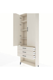 Arges Dolap 4 Raflı 3 Çekmeceli 2 Kapaklı 88x30x243 Aytaşı-Aytaşı