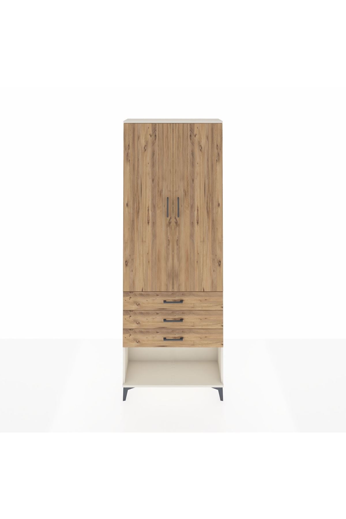 Arges Dolap 4 Raflı 3 Çekmeceli 2 Kapaklı 88x30x243 Aytaşı-Çam