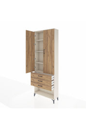 Arges Dolap 4 Raflı 3 Çekmeceli 2 Kapaklı 88x30x243 Aytaşı-Çam