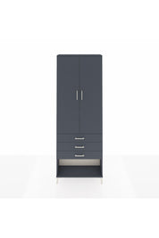 Arges Dolap 4 Raflı 3 Çekmeceli 2 Kapaklı 88x30x243 Antrasit-Antrasit