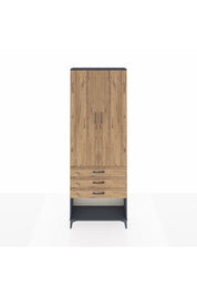 Arges Dolap 4 Raflı 3 Çekmeceli 2 Kapaklı 88x30x243 Antrasit-Çam