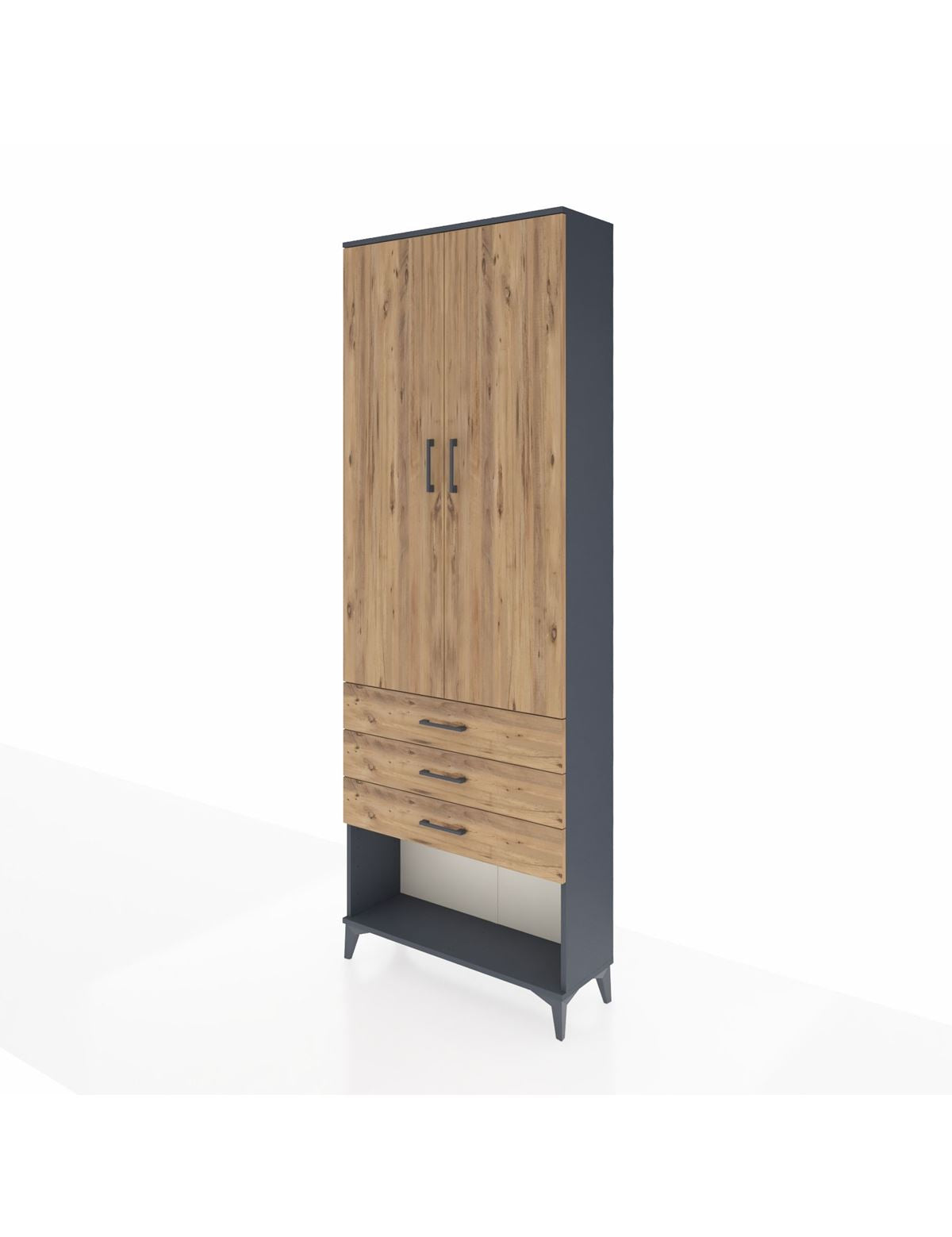 Arges Dolap 4 Raflı 3 Çekmeceli 2 Kapaklı 88x30x243 - S33M267V6A