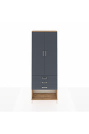 Arges Dolap 4 Raflı 3 Çekmeceli 2 Kapaklı 88x30x243 Çam-Antrasit