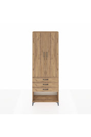 Arges Dolap 4 Raflı 3 Çekmeceli 2 Kapaklı 88x30x243 Çam-Çam