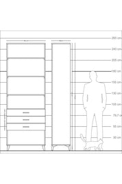Arges Dolap 4 Raflı 3 Çekmeceli 88x30x243 Aytaşı-Aytaşı