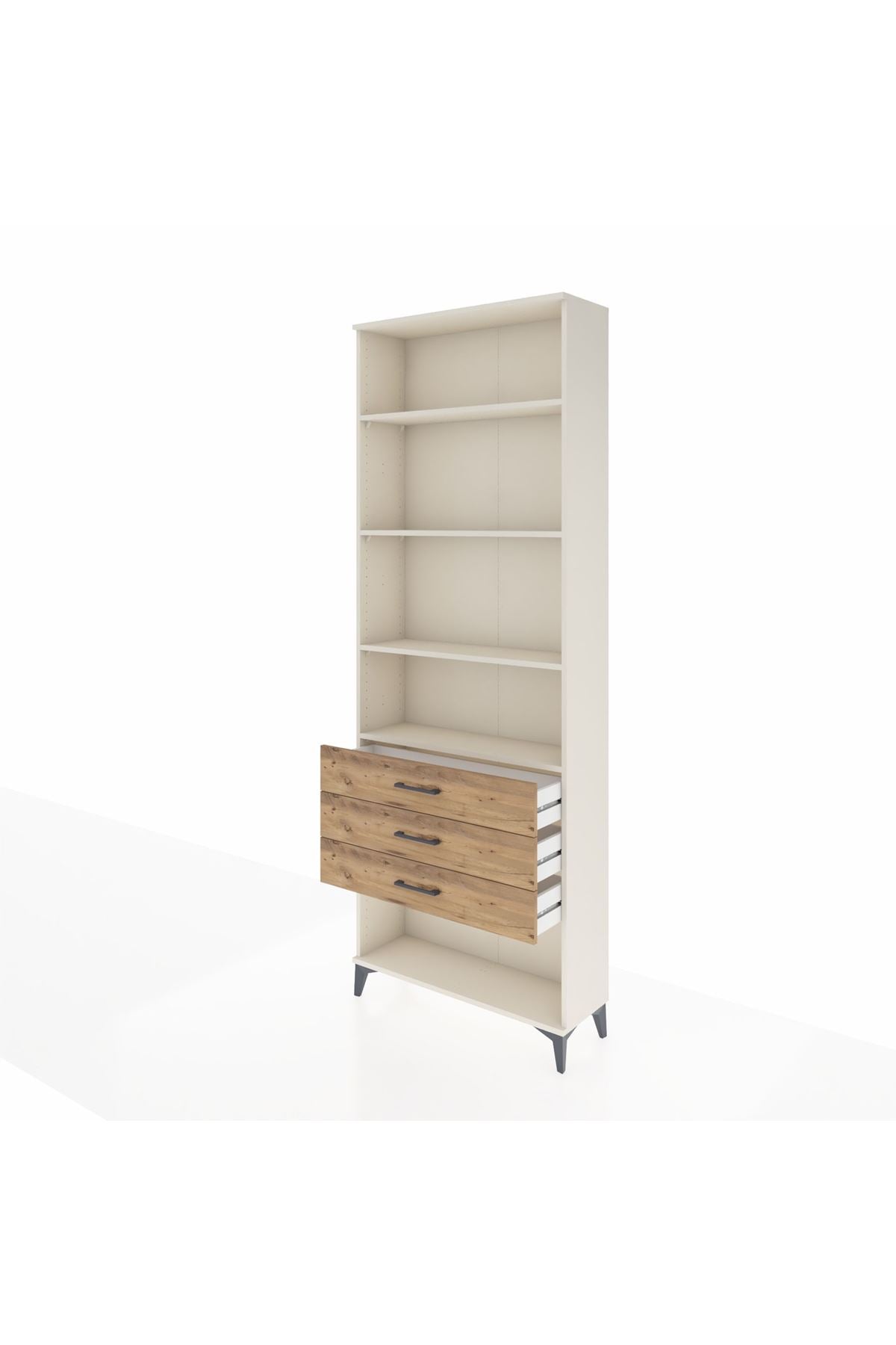 Arges Dolap 4 Raflı 3 Çekmeceli 88x30x243 Aytaşı-Çam