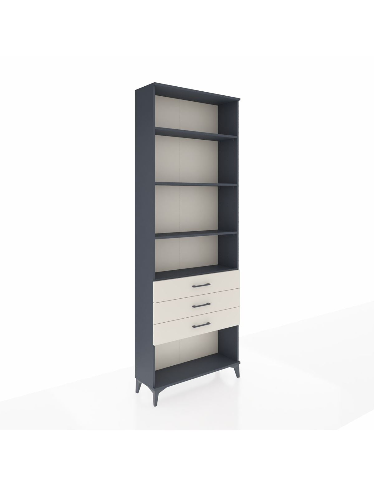 Arges Dolap 4 Raflı 3 Çekmeceli 88x30x243 Antrasit-Aytaşı