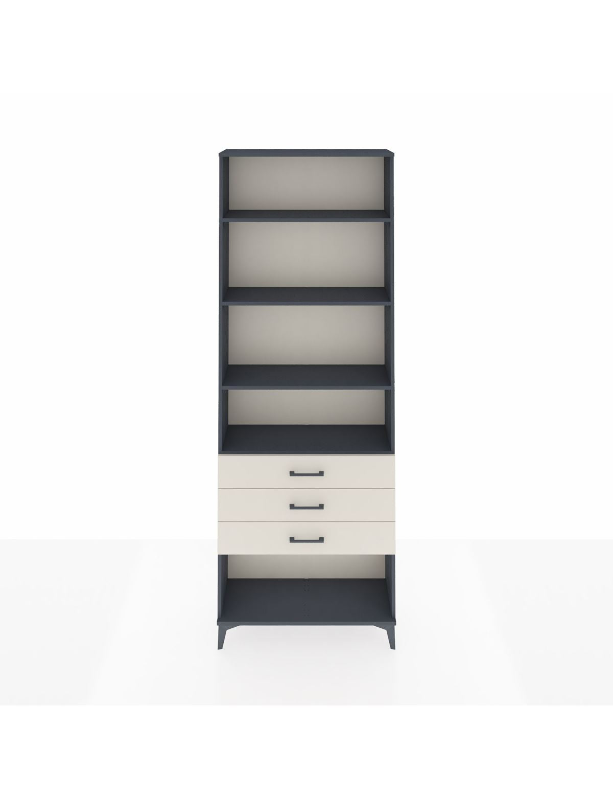 Arges Dolap 4 Raflı 3 Çekmeceli 88x30x243 Antrasit-Aytaşı