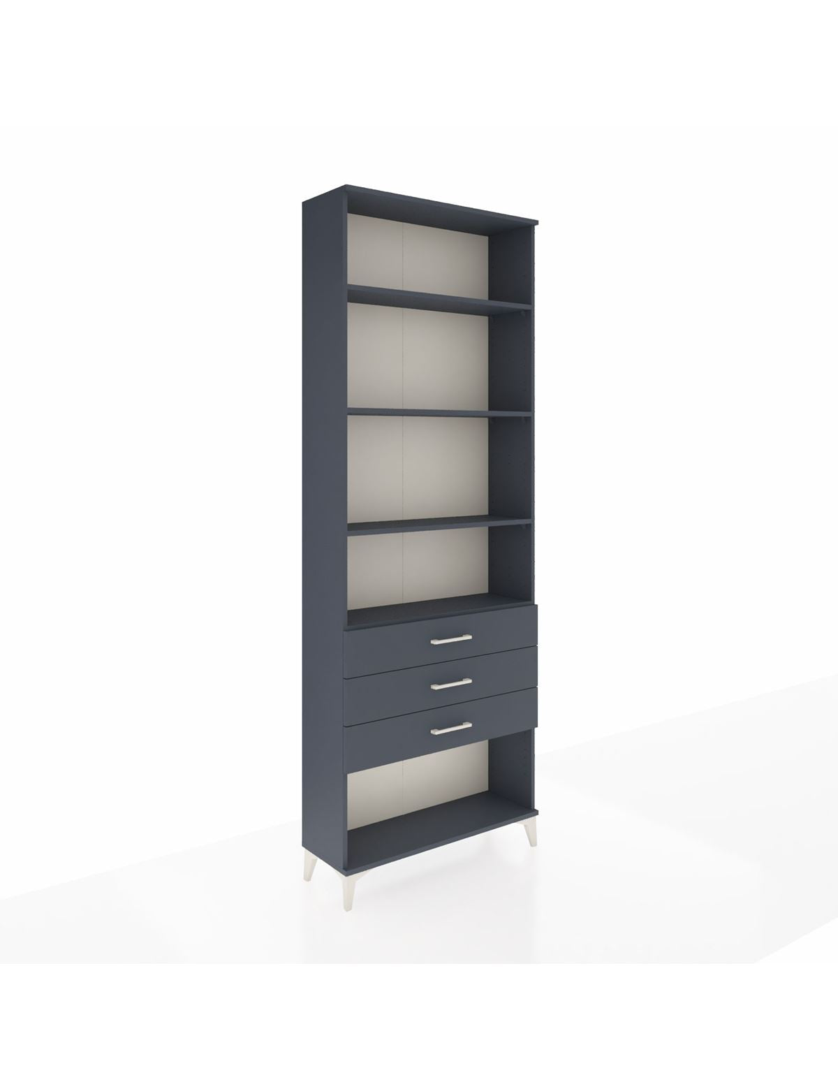 Arges Dolap 4 Raflı 3 Çekmeceli 88x30x243 Antrasit-Antrasit