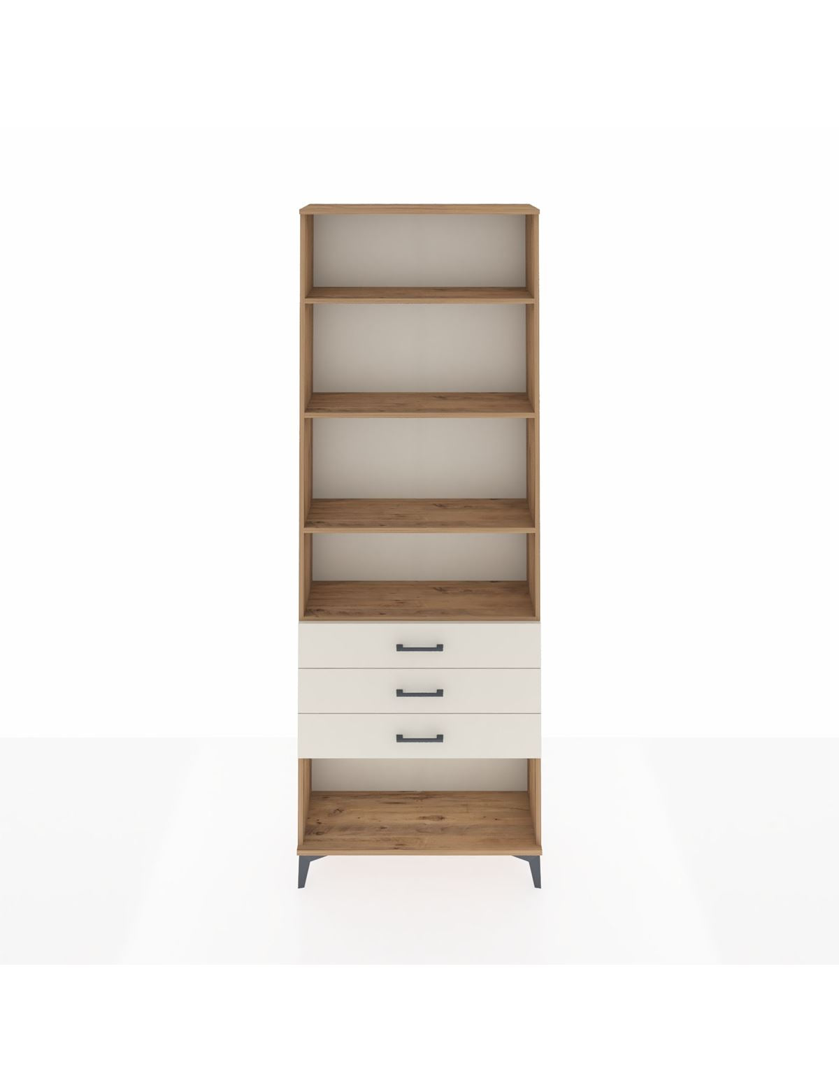 Arges Dolap 4 Raflı 3 Çekmeceli 88x30x243 Çam-Aytaşı