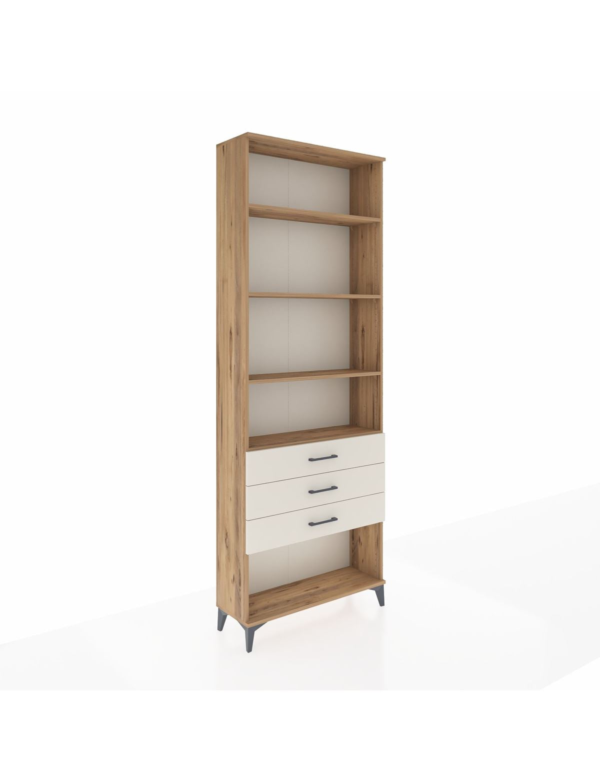 Arges Dolap 4 Raflı 3 Çekmeceli 88x30x243 Çam-Aytaşı