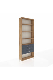 Arges Dolap 4 Raflı 3 Çekmeceli 88x30x243 Çam-Antrasit