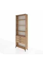 Arges Dolap 4 Raflı 3 Çekmeceli 88x30x243 Çam-Çam