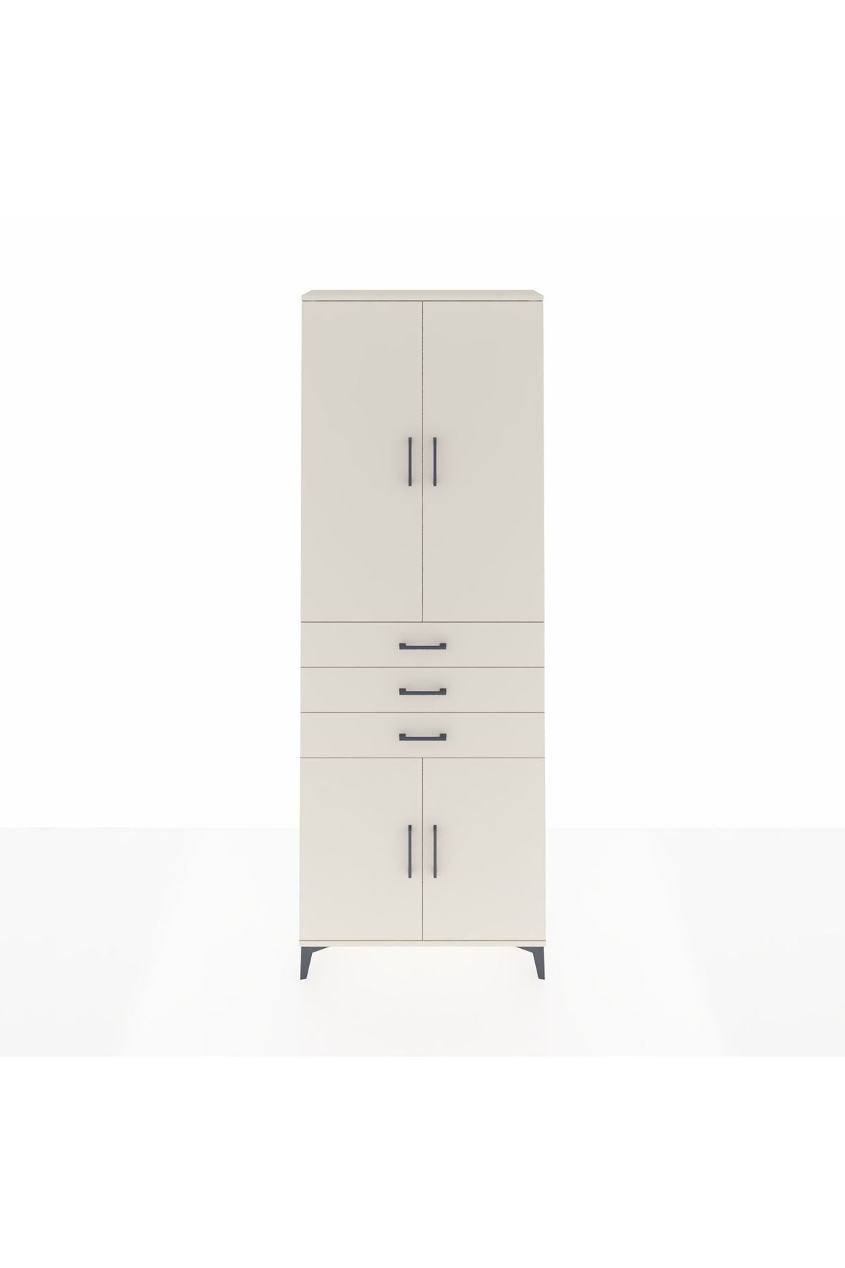 Arges Dolap 4 Raflı 3 Çekmeceli 4 Kapaklı 88x30x243 Aytaşı-Aytaşı