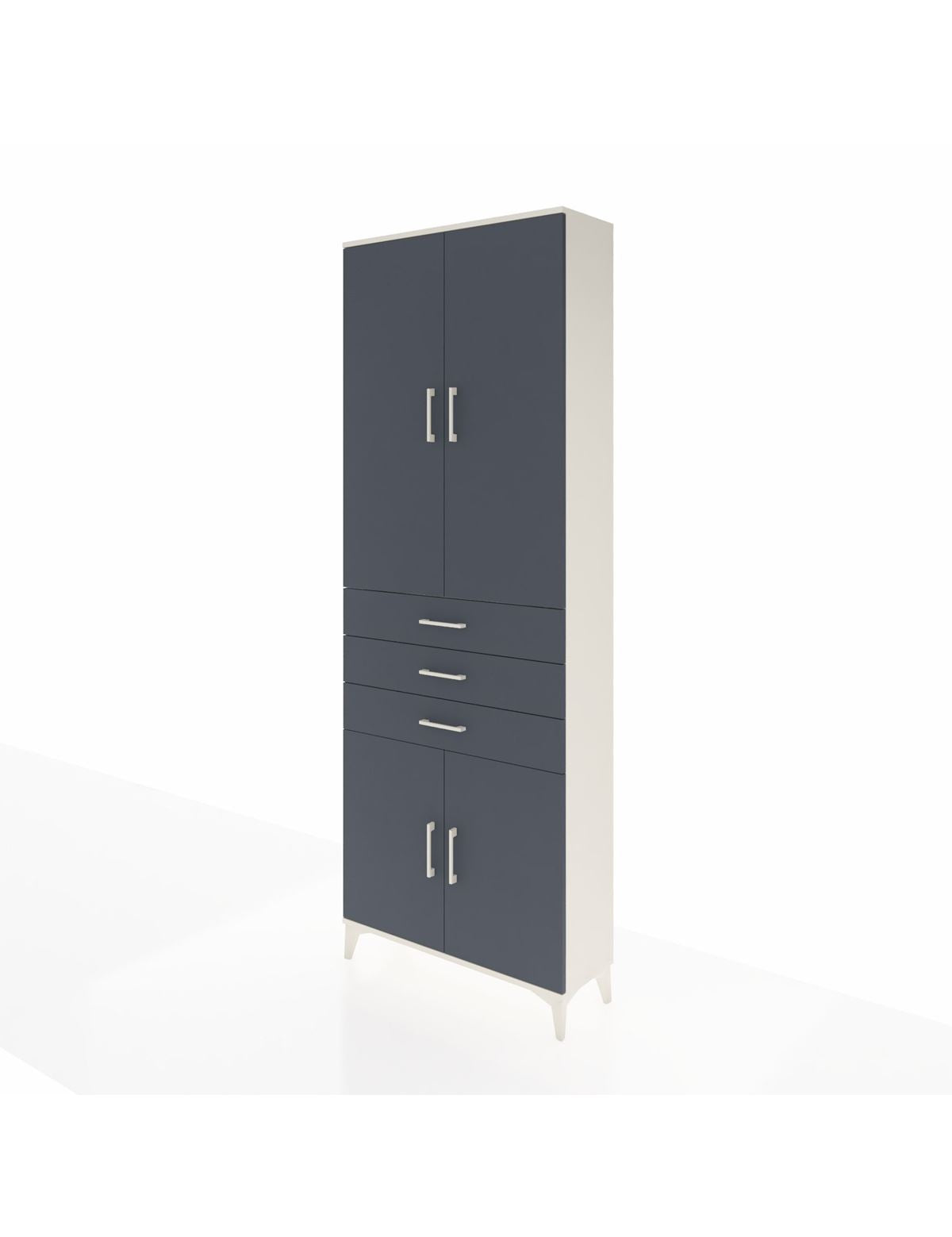 Arges Dolap 4 Raflı 3 Çekmeceli 4 Kapaklı 88x30x243 - S33M269V2A