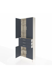 Arges Dolap 4 Raflı 3 Çekmeceli 4 Kapaklı 88x30x243 Aytaşı-Antrasit