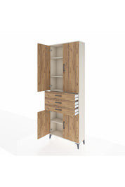 Arges Dolap 4 Raflı 3 Çekmeceli 4 Kapaklı 88x30x243 Aytaşı-Çam