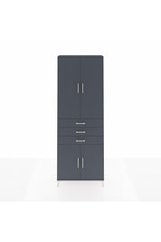 Arges Dolap 4 Raflı 3 Çekmeceli 4 Kapaklı 88x30x243 Antrasit-Antrasit
