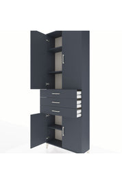 Arges Dolap 4 Raflı 3 Çekmeceli 4 Kapaklı 88x30x243 Antrasit-Antrasit