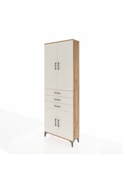 Arges Dolap 4 Raflı 3 Çekmeceli 4 Kapaklı 88x30x243 Çam-Aytaşı