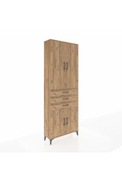 Arges Dolap 4 Raflı 3 Çekmeceli 4 Kapaklı 88x30x243 Çam-Çam