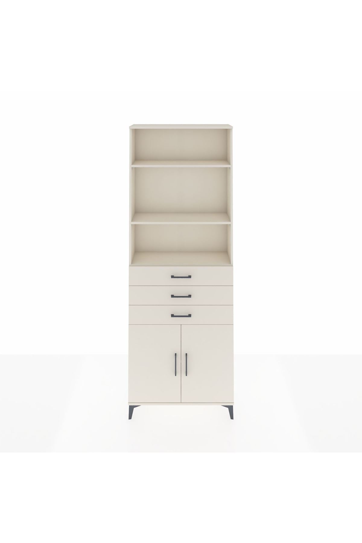 Arges Dolap 4 Raflı 3 Çekmeceli 2 Kapaklı 88x30x243 Aytaşı-Aytaşı