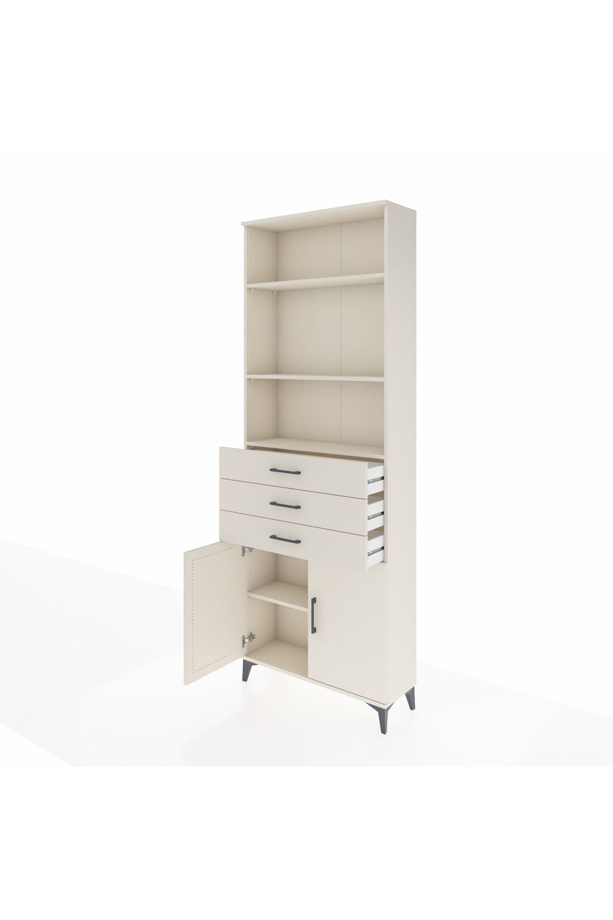 Arges Dolap 4 Raflı 3 Çekmeceli 2 Kapaklı 88x30x243 Aytaşı-Aytaşı