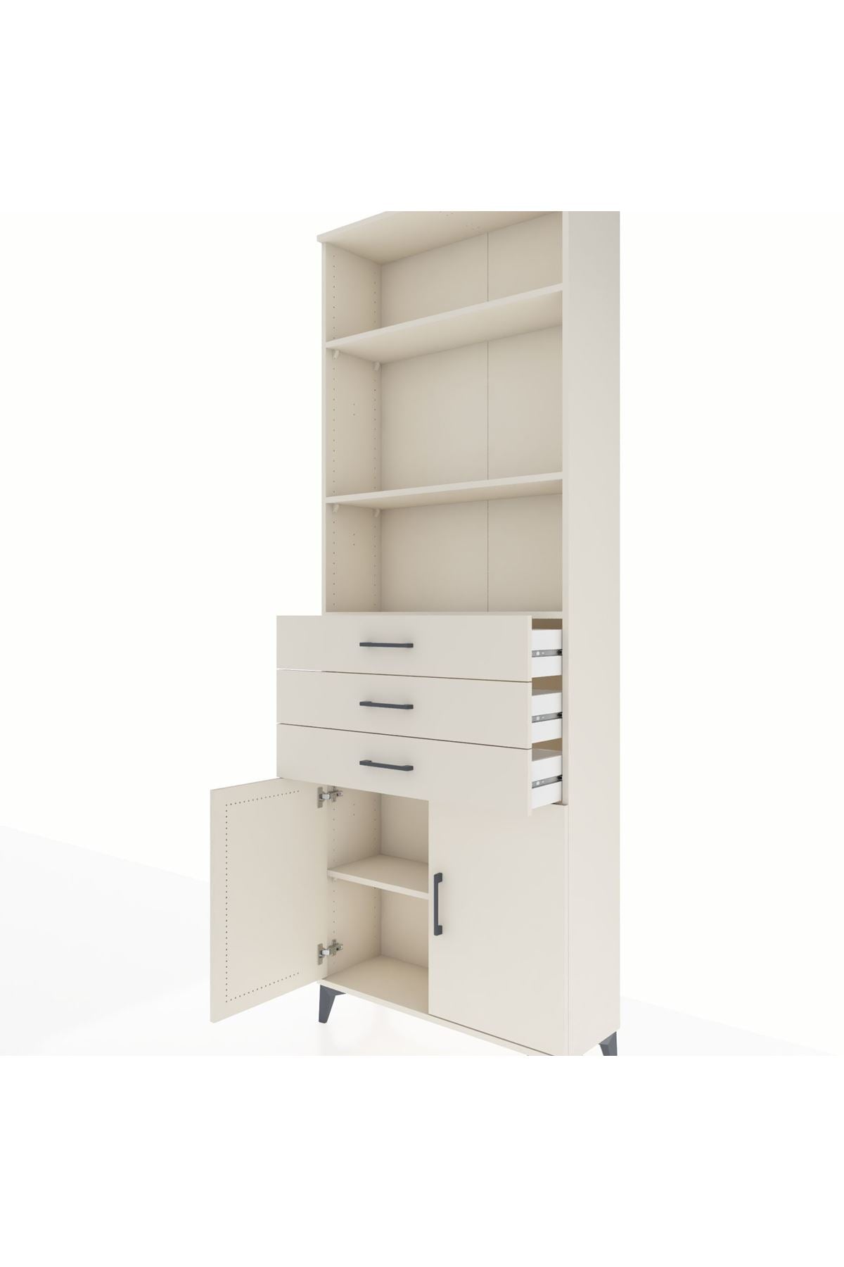 Arges Dolap 4 Raflı 3 Çekmeceli 2 Kapaklı 88x30x243 Aytaşı-Aytaşı