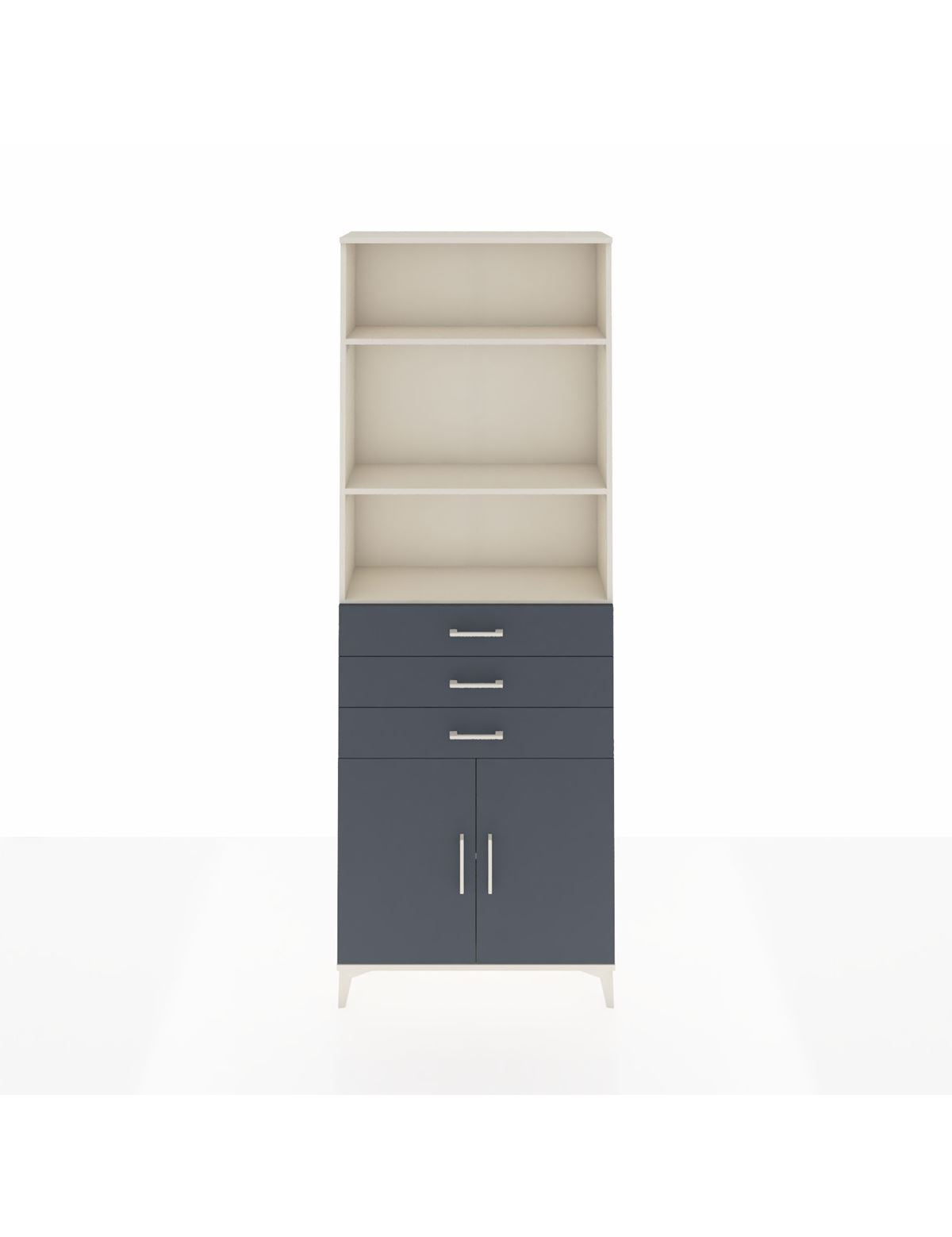 Arges Dolap 4 Raflı 3 Çekmeceli 2 Kapaklı 88x30x243 Aytaşı-Antrasit