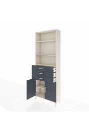 Arges Dolap 4 Raflı 3 Çekmeceli 2 Kapaklı 88x30x243 Aytaşı-Antrasit