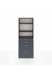 Arges Dolap 4 Raflı 3 Çekmeceli 2 Kapaklı 88x30x243 Antrasit-Antrasit