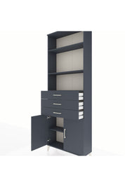 Arges Dolap 4 Raflı 3 Çekmeceli 2 Kapaklı 88x30x243 Antrasit-Antrasit