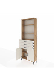 Arges Dolap 4 Raflı 3 Çekmeceli 2 Kapaklı 88x30x243 Çam-Aytaşı