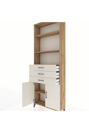 Arges Dolap 4 Raflı 3 Çekmeceli 2 Kapaklı 88x30x243 Çam-Aytaşı