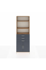 Arges Dolap 4 Raflı 3 Çekmeceli 2 Kapaklı 88x30x243 Çam-Antrasit