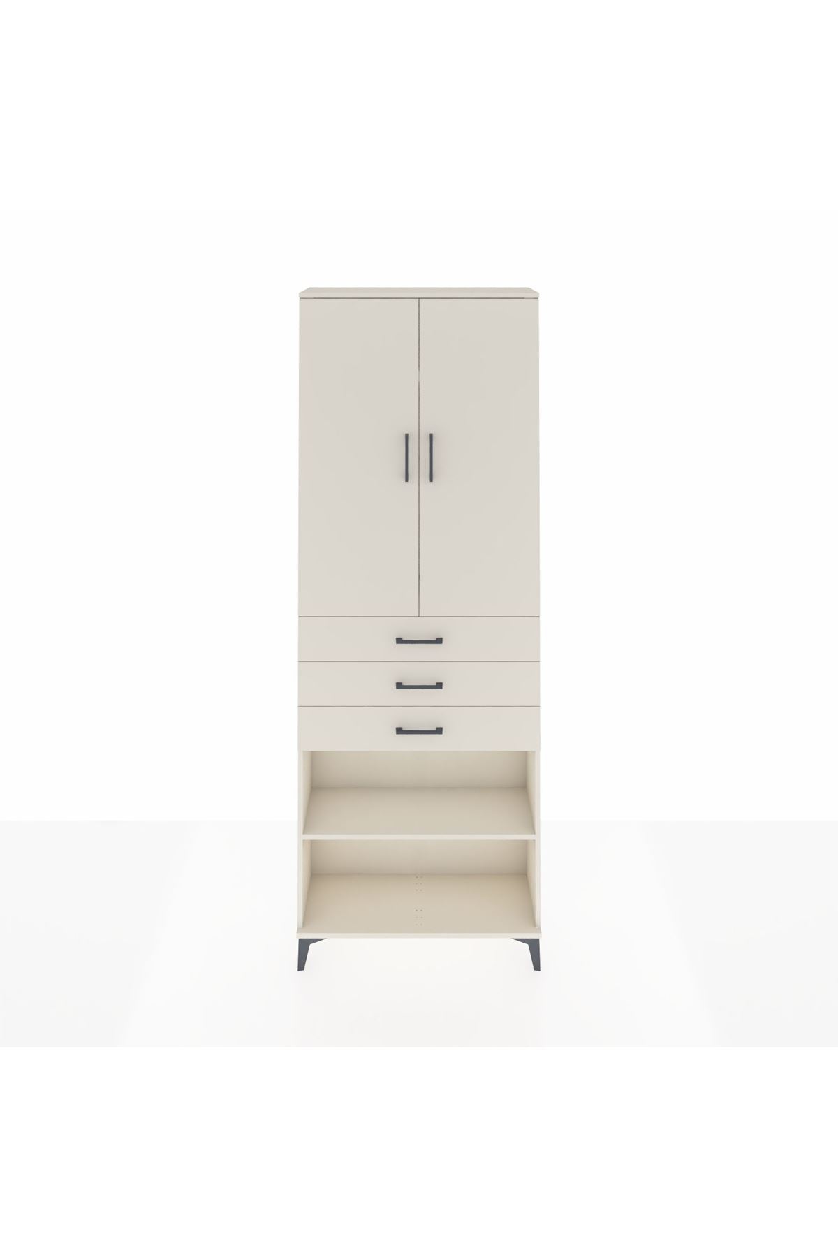 Arges Dolap 4 Raflı 3 Çekmeceli 2 Kapaklı 88x30x243 Aytaşı-Aytaşı