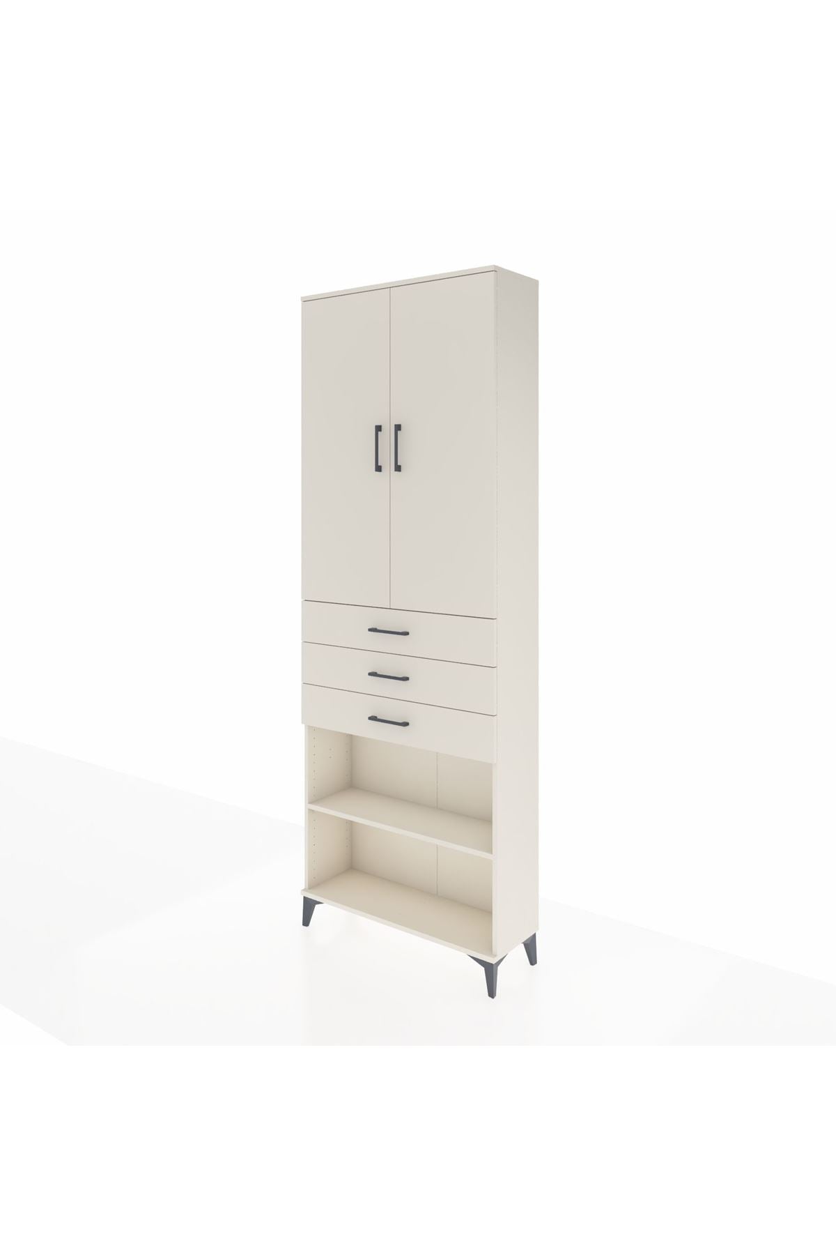 Arges Dolap 4 Raflı 3 Çekmeceli 2 Kapaklı 88x30x243 Aytaşı-Aytaşı