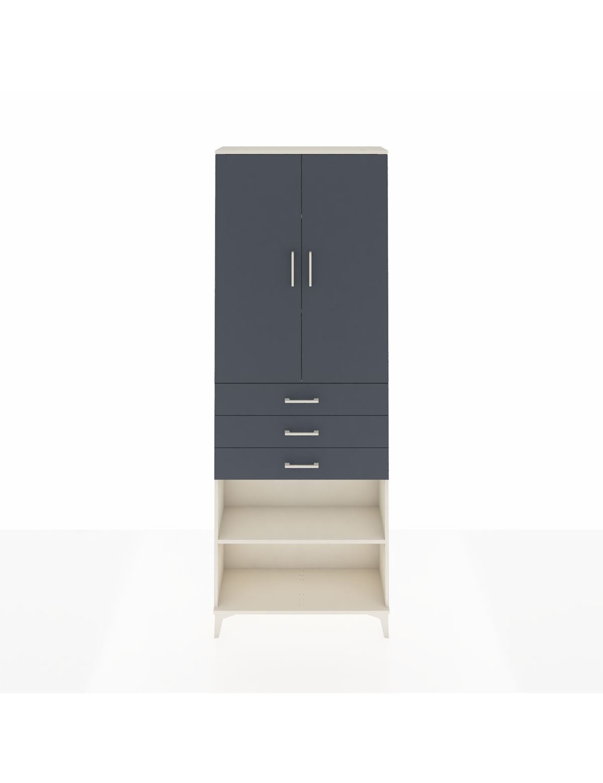 Arges Dolap 4 Raflı 3 Çekmeceli 2 Kapaklı 88x30x243 Aytaşı-Antrasit