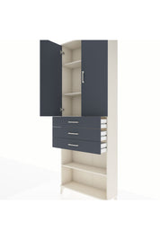 Arges Dolap 4 Raflı 3 Çekmeceli 2 Kapaklı 88x30x243 Aytaşı-Antrasit