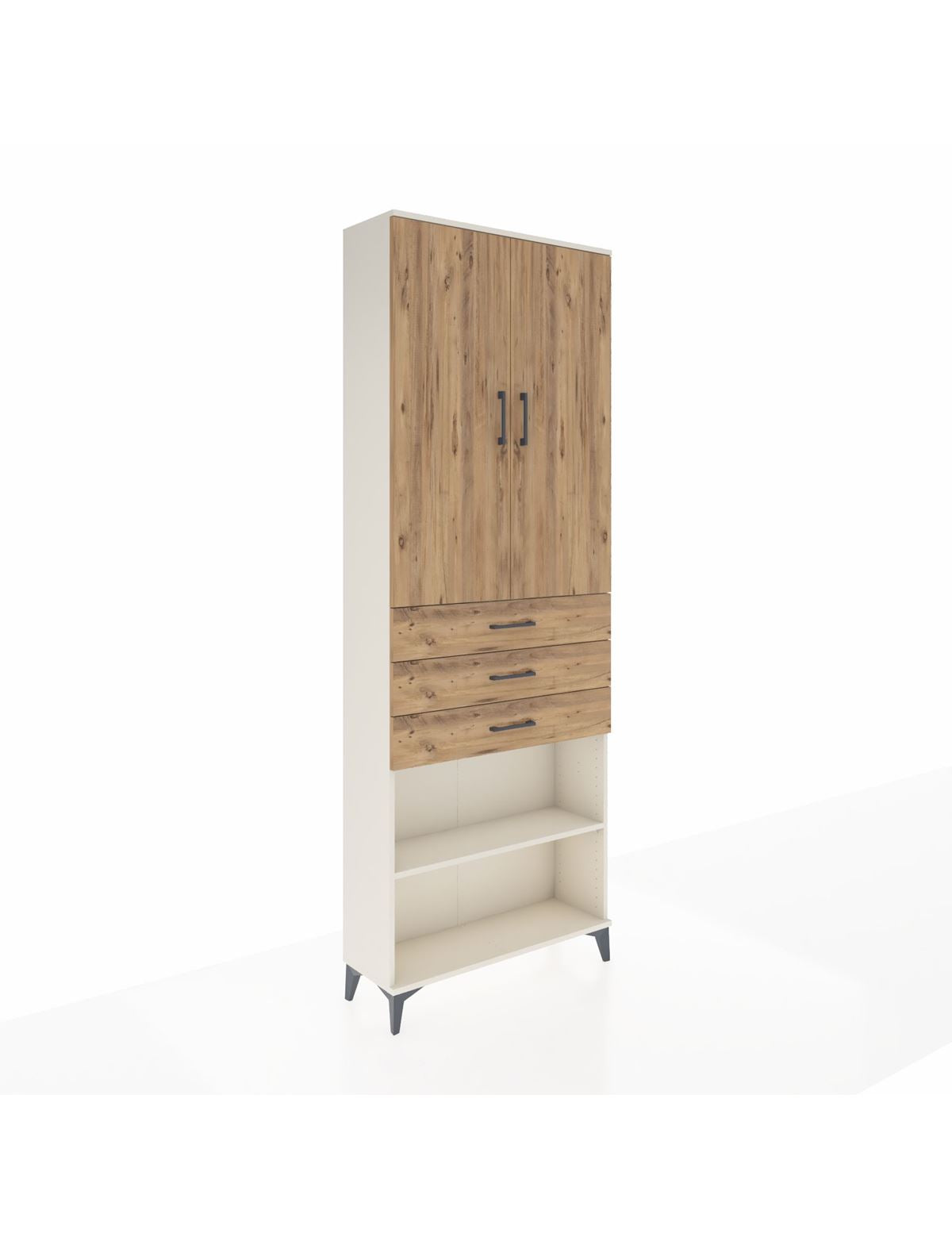 Arges Dolap 4 Raflı 3 Çekmeceli 2 Kapaklı 88x30x243 Aytaşı-Çam