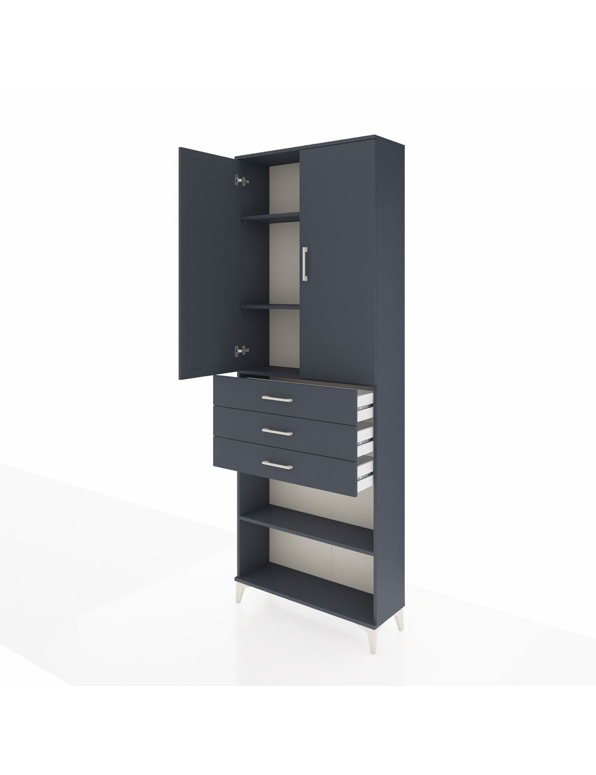 Arges Dolap 4 Raflı 3 Çekmeceli 2 Kapaklı 88x30x243 - S33M271V5A