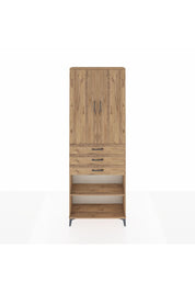 Arges Dolap 4 Raflı 3 Çekmeceli 2 Kapaklı 88x30x243 Çam-Çam