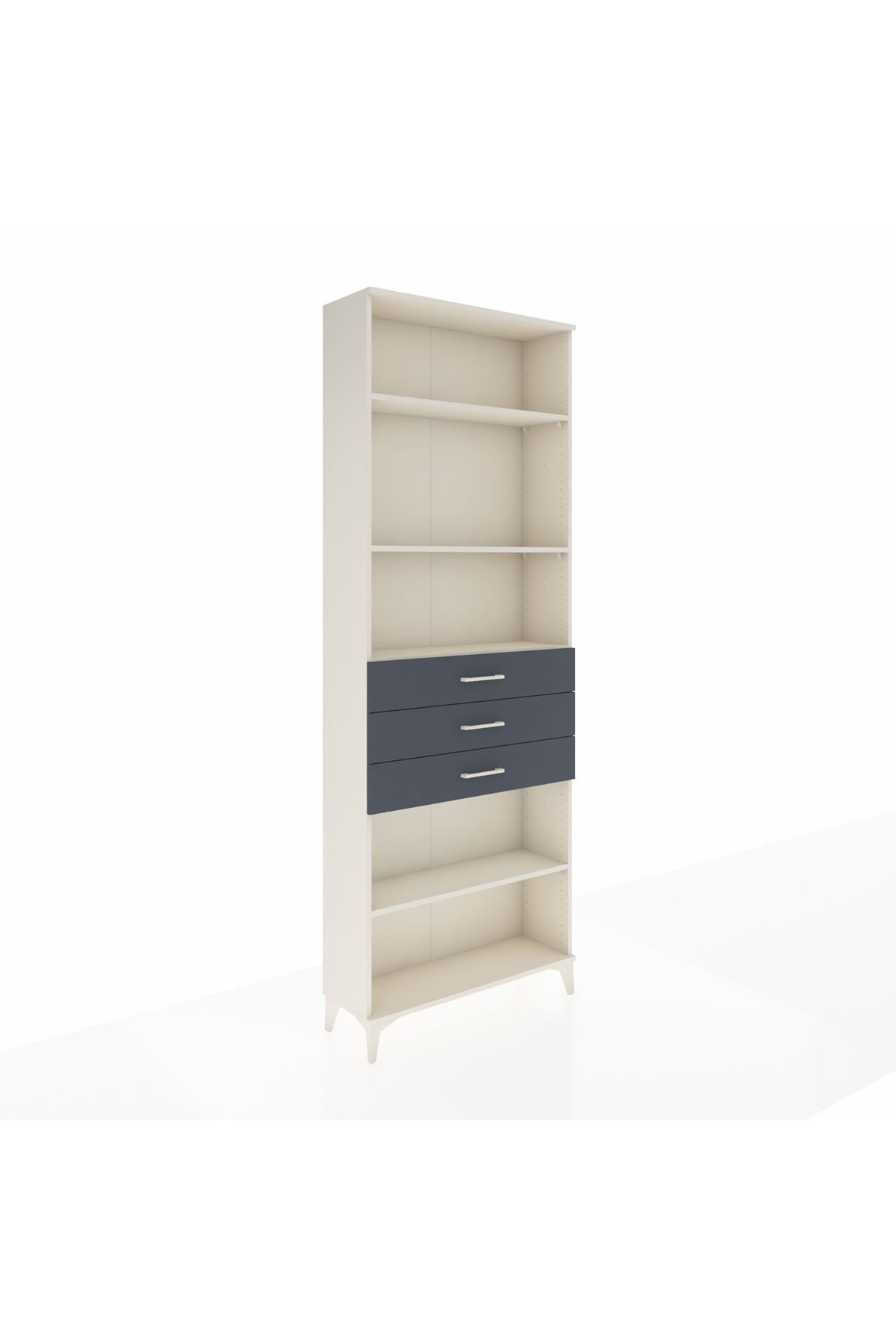 Arges Dolap 4 Raflı 3 Çekmeceli 88x30x243 Aytaşı-Antrasit