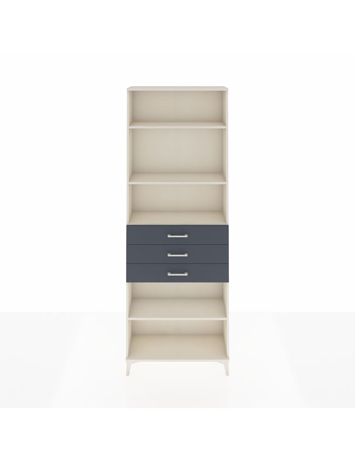 Arges Dolap 4 Raflı 3 Çekmeceli 88x30x243 Aytaşı-Antrasit