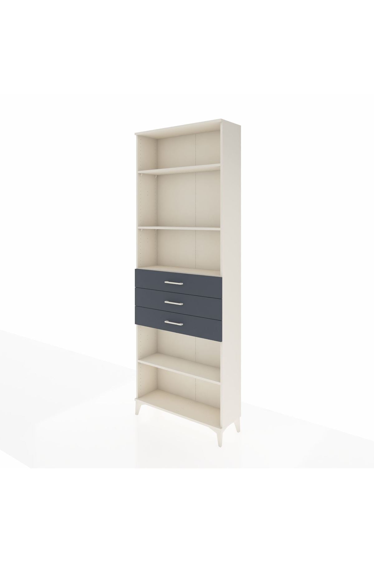 Arges Dolap 4 Raflı 3 Çekmeceli 88x30x243 Aytaşı-Antrasit