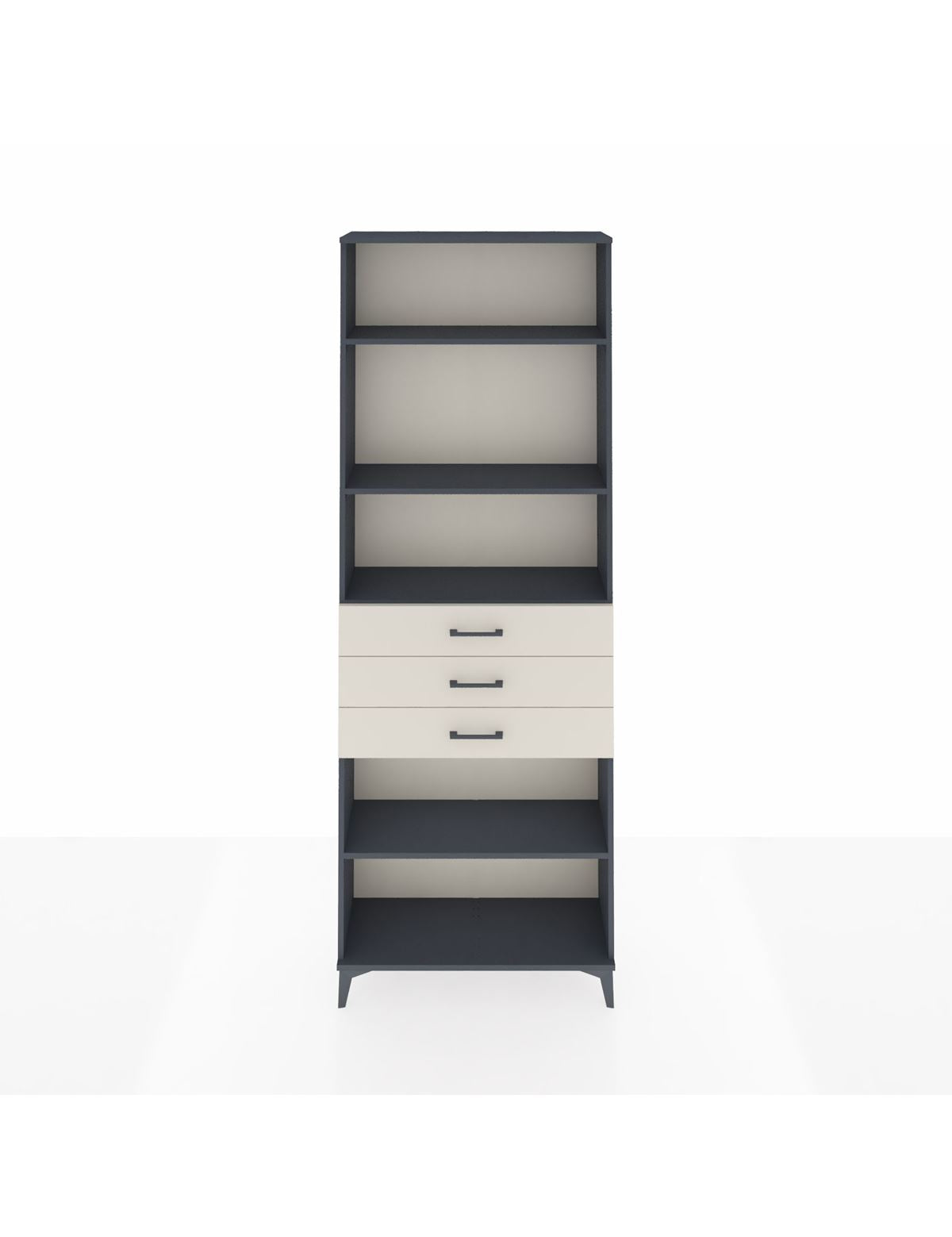 Arges Dolap 4 Raflı 3 Çekmeceli 88x30x243 Antrasit-Aytaşı