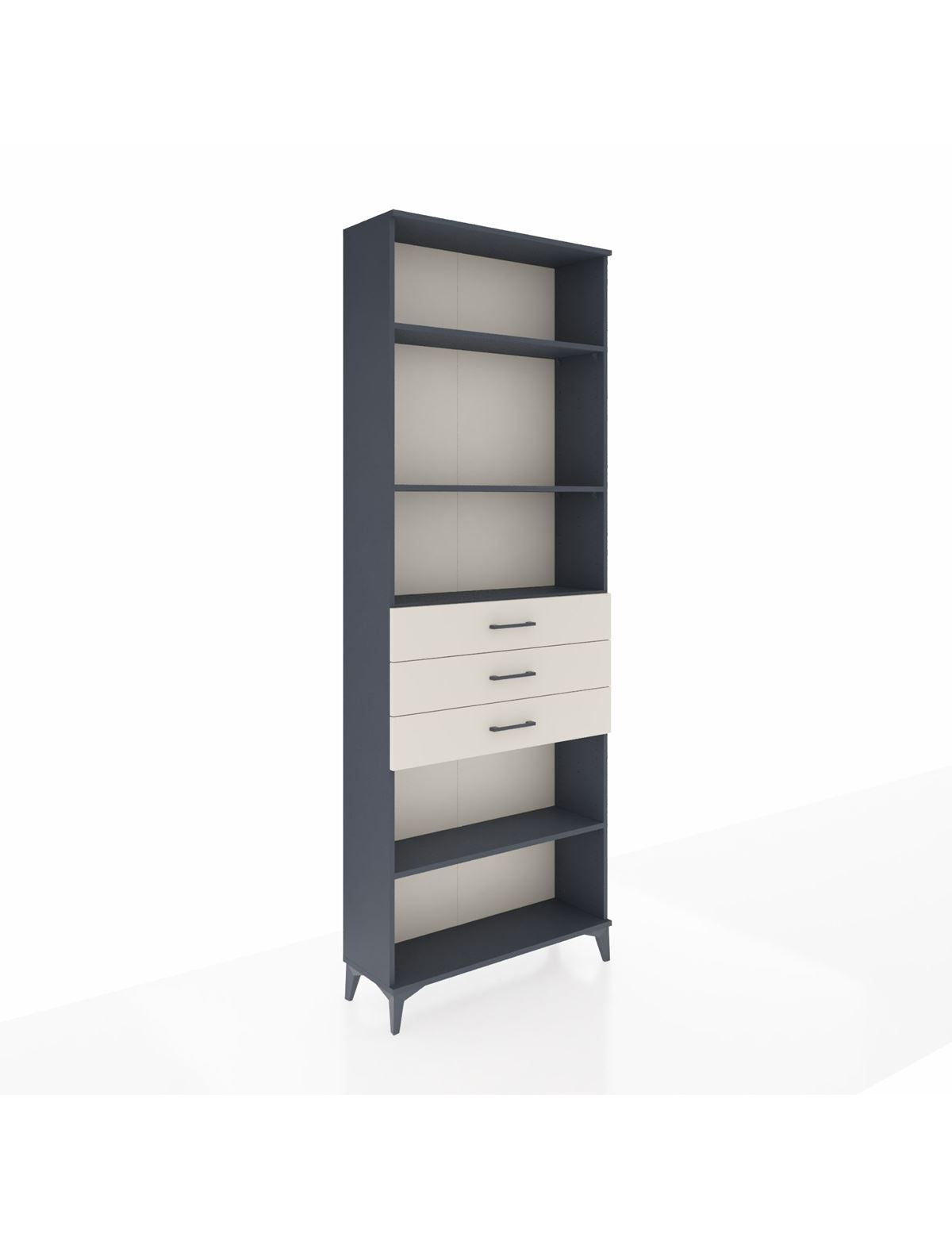 Arges Dolap 4 Raflı 3 Çekmeceli 88x30x243 Antrasit-Aytaşı