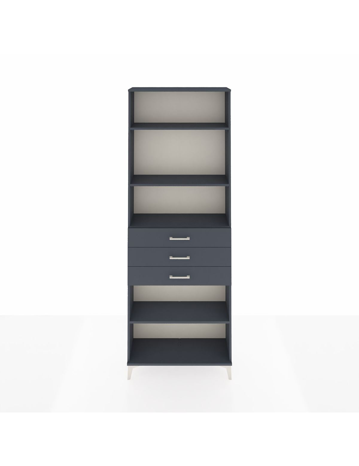 Arges Dolap 4 Raflı 3 Çekmeceli 88x30x243 Antrasit-Antrasit