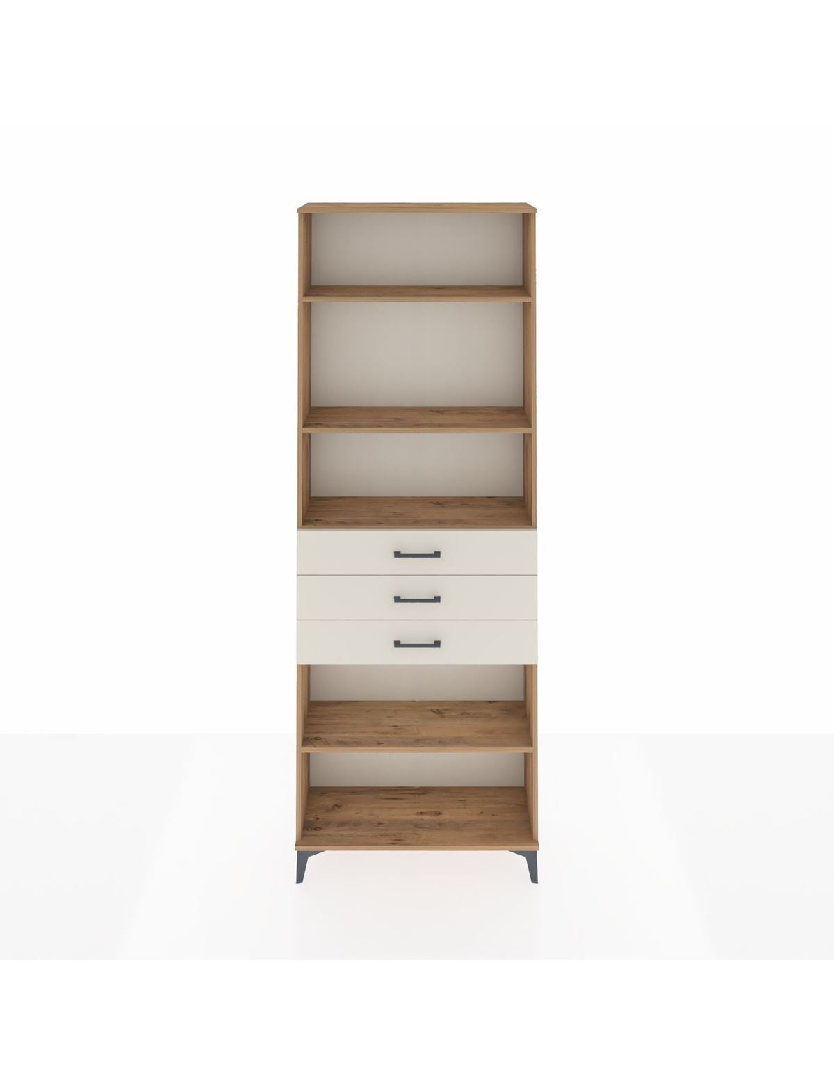 Arges Dolap 4 Raflı 3 Çekmeceli 88x30x243 Çam-Aytaşı